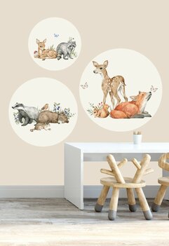 muurcirkel set bosdieren baby's