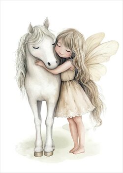 kinderposter elf naturel met paardje