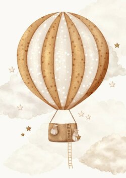 kinderposter droomvlucht luchtballon