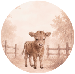 Muurcirkel Little Meadow &ndash; Muurcirkel met lief kalfje