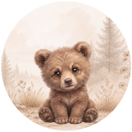 Muurcirkel Beertje | Woodland Muurcirkel voor de baby- of kinderkamer