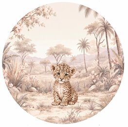 Safari Blossom Luipaardje &ndash; Muurcirkel