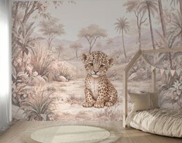 Safari Blossom Luipaard &ndash; behang