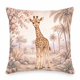 Safari Blossom Giraffe &ndash; Kussen voor de baby- of kinderkamer