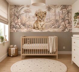 Safari Blossom Leeuwtje Behang   &ndash; Lambrisering