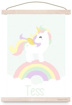 Poster met naam unicorn mint
