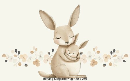 Kangaroo Hug Behang &ndash; In Neutrale Tinten