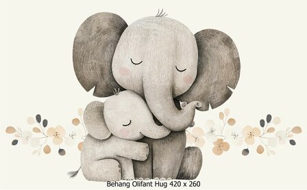 Olifant Hug Behang - voor de Kinderkamer