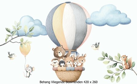 Behang Vliegende Bosvrienden