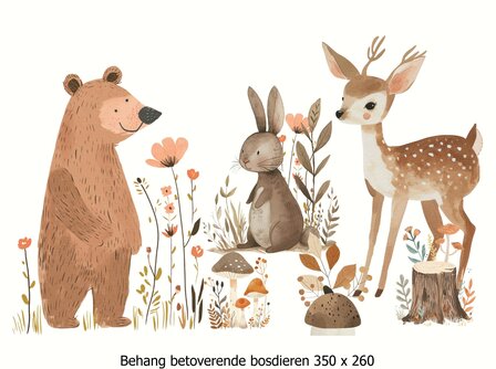 Bosdieren Behang Kinderkamer