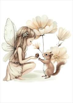 kinderposter elf naturel met eekhoorn
