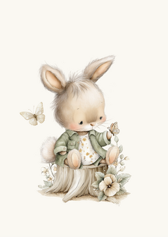 Kinderposter Kleine Bosvriendjes Konijntje