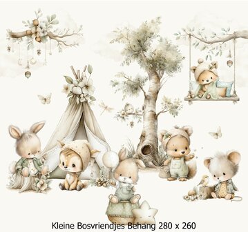 Behang Kleine Bosvriendjes