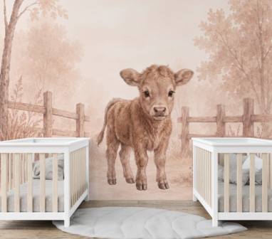 Behang Little Meadow &ndash; Behang met Lief Kalfje