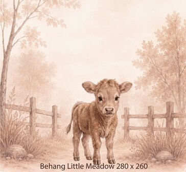 Behang Little Meadow &ndash; Behang met Lief Kalfje
