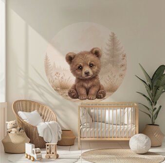 Muurcirkel Beertje | Woodland Muurcirkel voor de baby- of kinderkamer