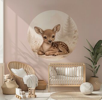 Muurcirkel Lief Hertje | Woodland Muurcirkel voor de baby- of kinderkamer