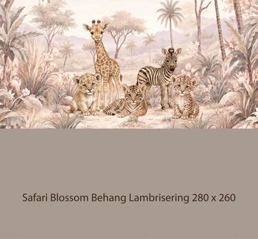 Safari Blossom Behang   &ndash; Lambrisering