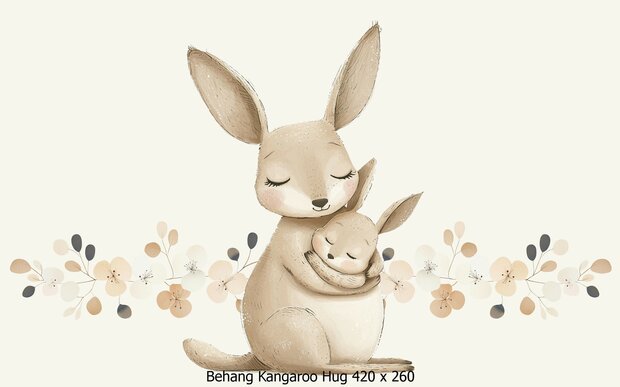 Kangaroo Hug Behang &ndash; In Neutrale Tinten