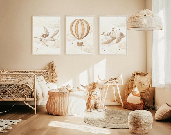 kinderposter droomvlucht luchtballon