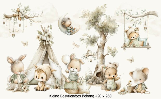 Behang Kleine Bosvriendjes
