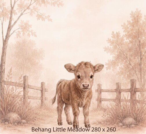 Behang Little Meadow &ndash; Behang met Lief Kalfje