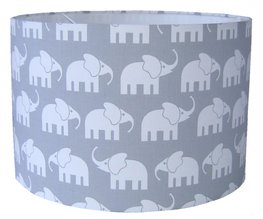 Kinderlamp olifantjes grijs