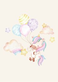 poster unicorn met balonnen